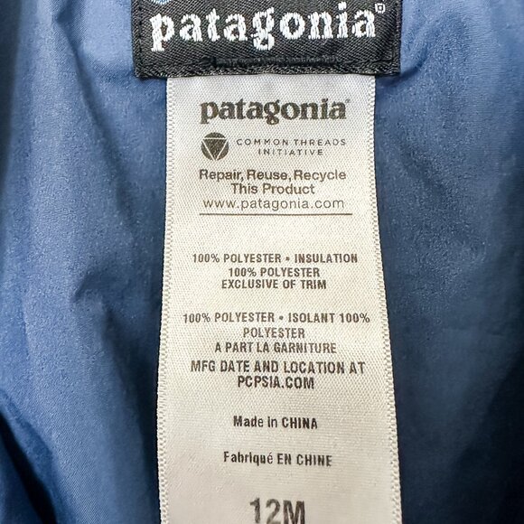 Patagonia Baby Boys Puff Rider Full Zip Hooded Quilted Jacket - Size 12 Months - Picture 3 of 6